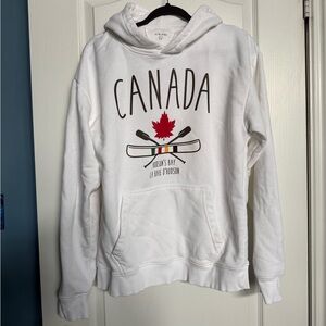 White Hudson’s Bay Canada Hoodie with Maple Leaf